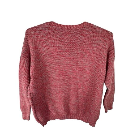 BDG Men's L Crew Sweater Pink Coral Gray Marled - Picture 3 of 14